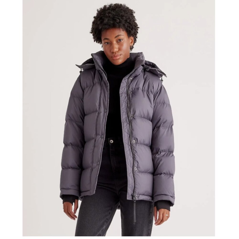 Quince Down Puffer Jacket, NWT, Grey , Ladies M, Worn About 8 TImes, Great Cond.
